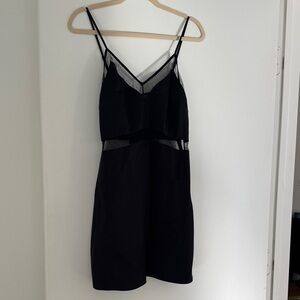 Black Spaghetti Strap Dress with Sheer Details NWT